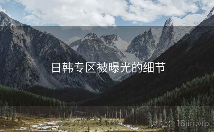 日韩专区被曝光的细节